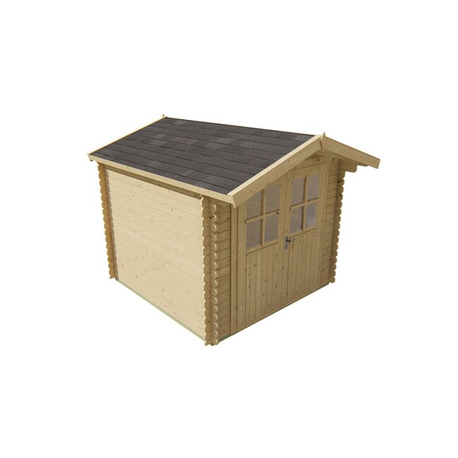 Blokhut Gitte | Tuinhuis met Kleine Luifel 2,6x2,6 Meter