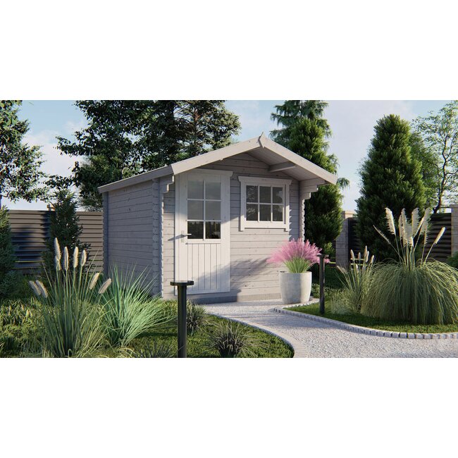 Blokhut BoBlokhut Bo | Klein Tuinhuisje met Luifel