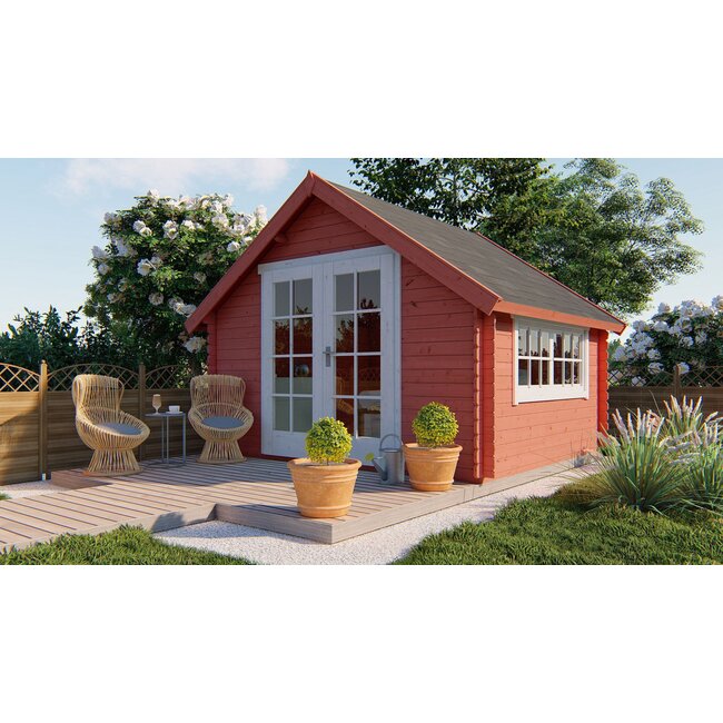 Blokhut Skov | Tuinhuis Met Puntdak 3,5x3 Meter