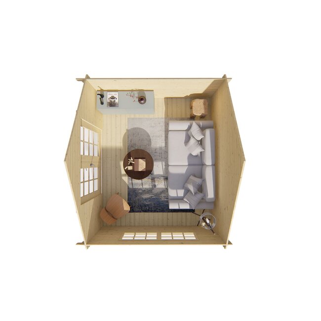 Blokhut Skov | Tuinhuis Met Puntdak 3,5x3 Meter