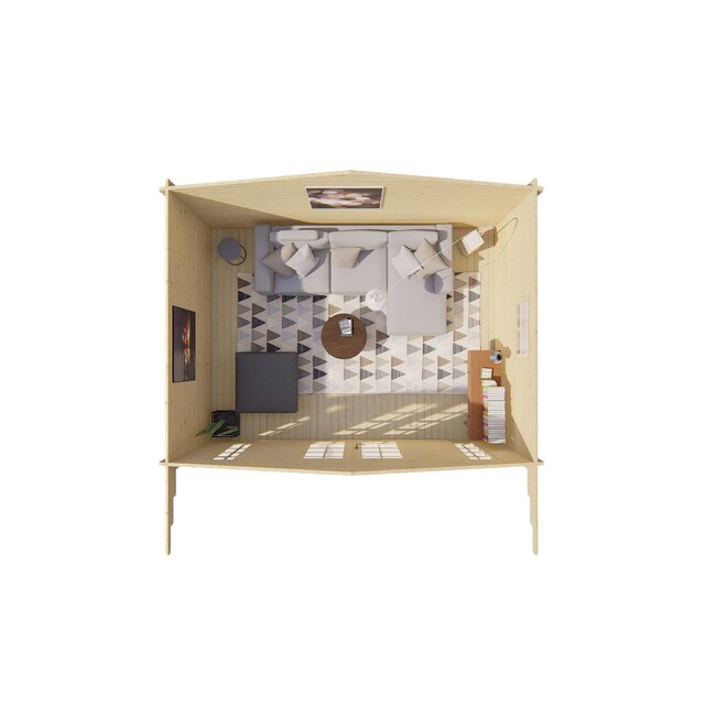 Blokhut Gustav | Tuinhuis Schuin Dak met Luifel