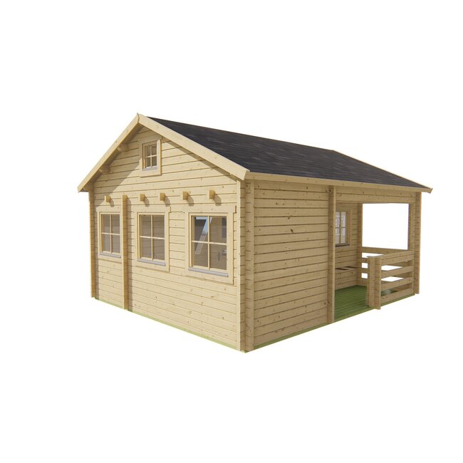 Blokhut Edelweiss met Verdieping | Luxe Tuinhuis 6x5,1 Meter