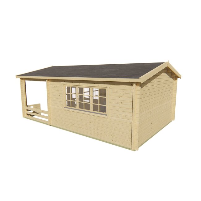 Blokhut Ipswich | Prefab Tuinhuis met Luifel