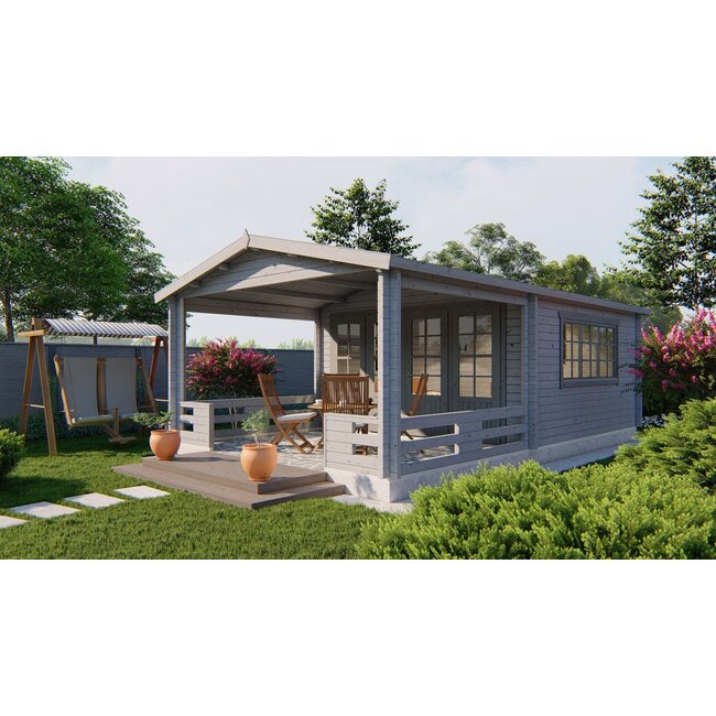 Blokhut Leeds | Tuinhuis met Ruime Luifel