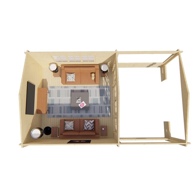 Blokhut Leeds | Tuinhuis met Ruime Luifel