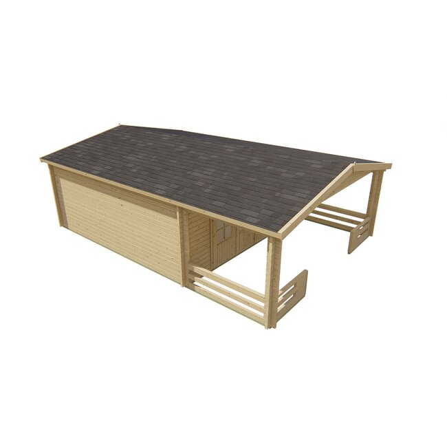 Blokhut Wigan | Groot Tuinhuis met Brede Luifel