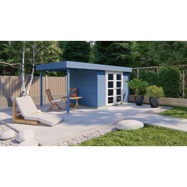 Moderne Blokhut met Overkapping Extramodern