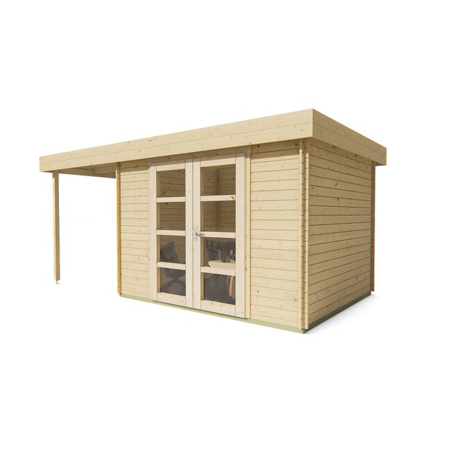 Moderne Blokhut met Overkapping Extramodern