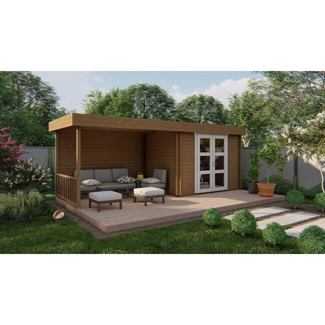 Blokhut Maja | Modern Tuinhuis met Overkapping