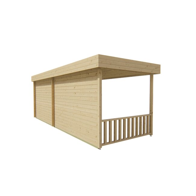 Blokhut Maja | Modern Tuinhuis met Overkapping