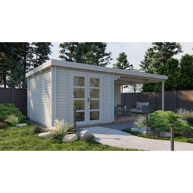 Blokhut Gunnar | Tuinhuis met Overkapping 7,5x4