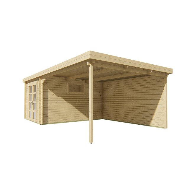 Blokhut Gunnar | Tuinhuis met Overkapping 7,5x4