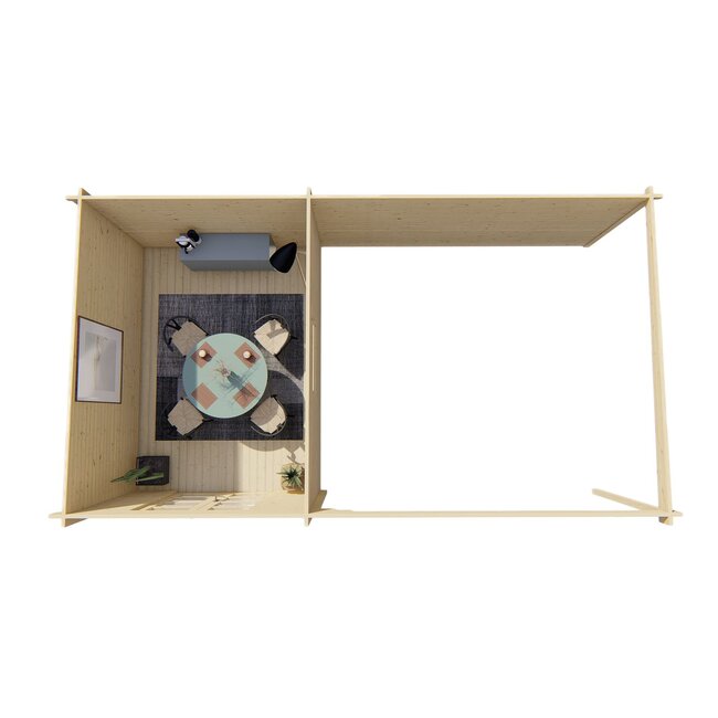 Blokhut Gunnar | Tuinhuis met Overkapping 7,5x4