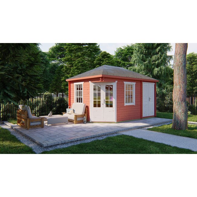 Blokhut Sigrid | Klassiek Tuinhuis 4,4x3 met Berging