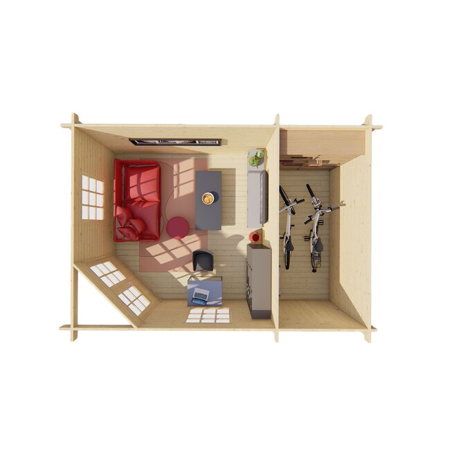 Blokhut Helge | Moderne Blokhut met Berging