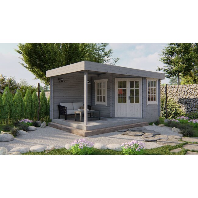 Blokhut Stig | Tuinhuis met Overkapping 5x3 meter