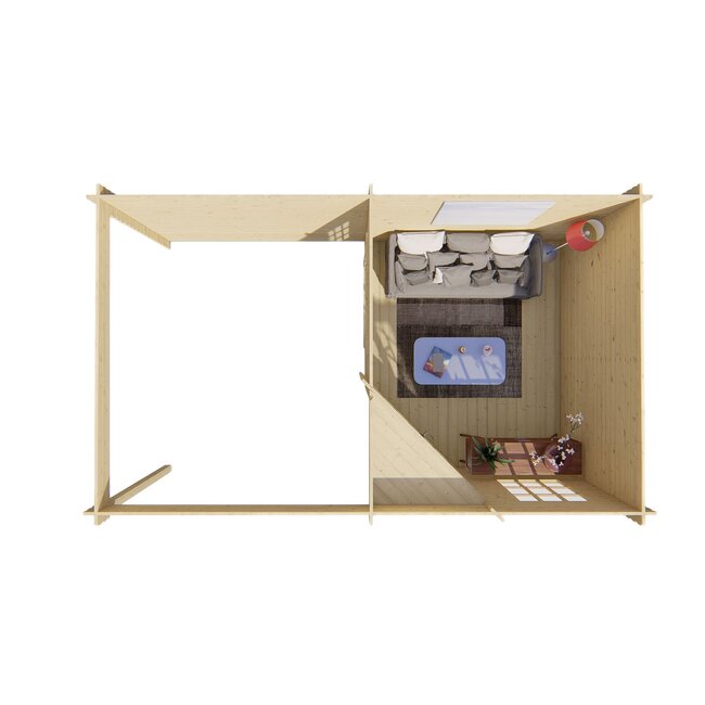 Blokhut Stig | Tuinhuis met Overkapping 5x3 meter