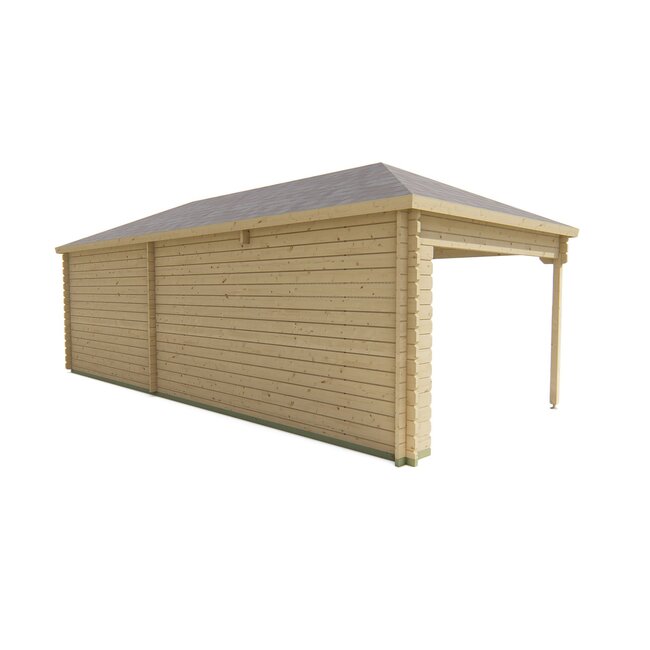 Blokhut Paiva | Tuinhuis met Overkapping 8x3,5 meter