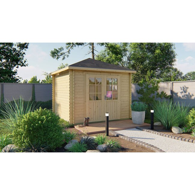 Blokhut Halvar | Tuinhuis met Prieeldak 3x3 Meter