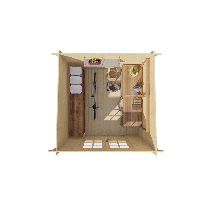 Blokhut Halvar | Tuinhuis met Prieeldak 3x3 Meter