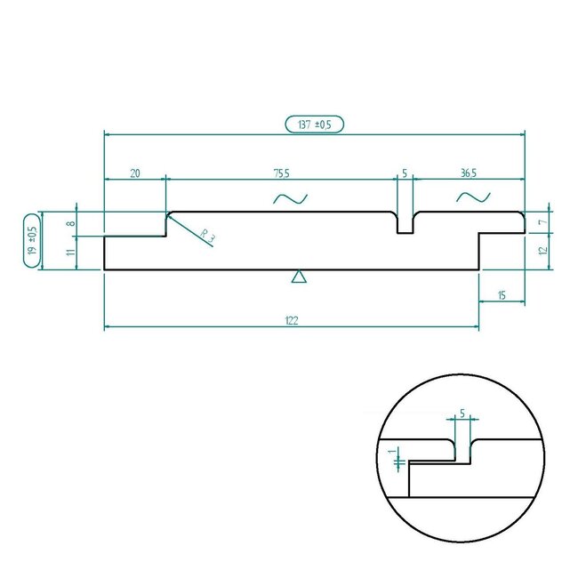 Barcode profiel thermo vuren per set van 3stuks