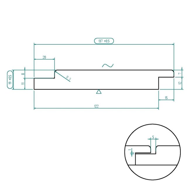 Barcode profiel thermo vuren per set van 3stuks
