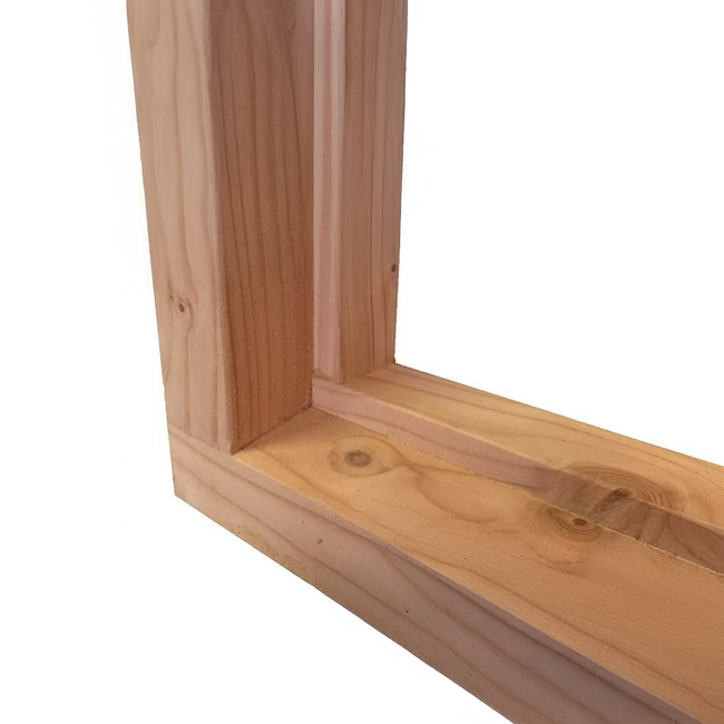 Dichte deur met douglas kozijn en Zwart Hang -en Sluitwerk | Schuurdeur met kozijn