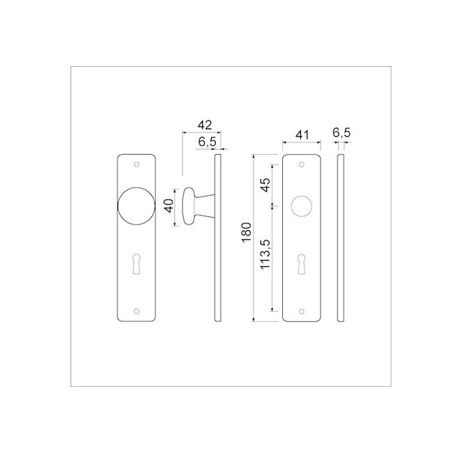 Kortschild type 180/41 t.b.v. PC-maat 55 F1 alu