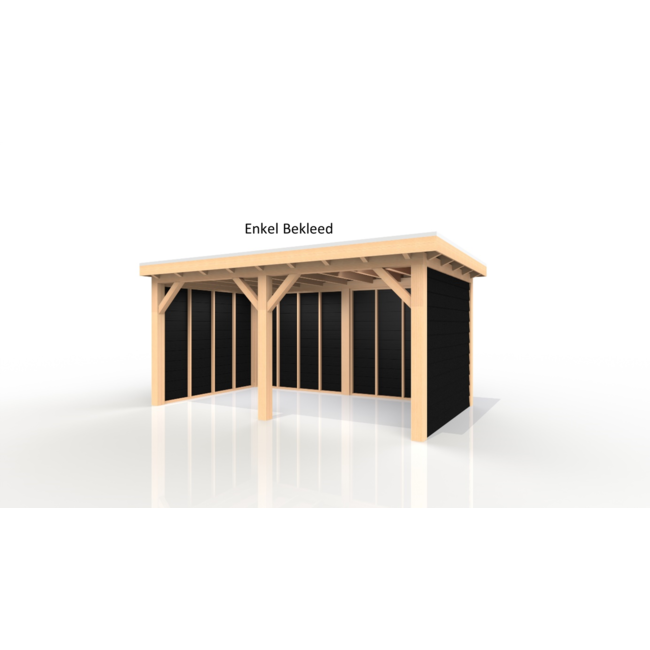 Douglas Overkapping 500x250 cm / 5x2,5 m Materialenpakket | Robuust | Zwart Geïmpregneerd