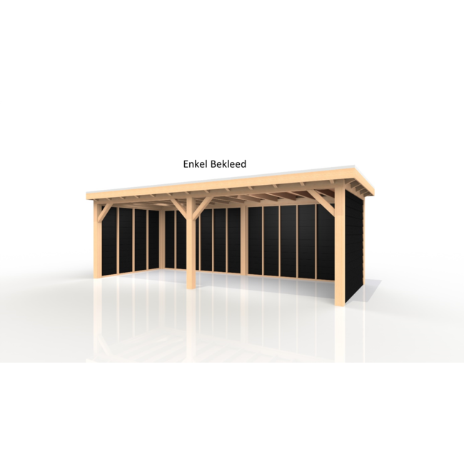 Douglas Overkapping 700x300 cm / 7x3 m | Materialenpakket | Robuust | Zwart Geïmpregneerd