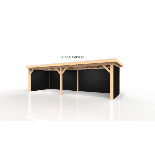 Douglas Overkapping 800x300 cm / 8x3 m | Materialenpakket | Robuust | Zwart Geïmpregneerd