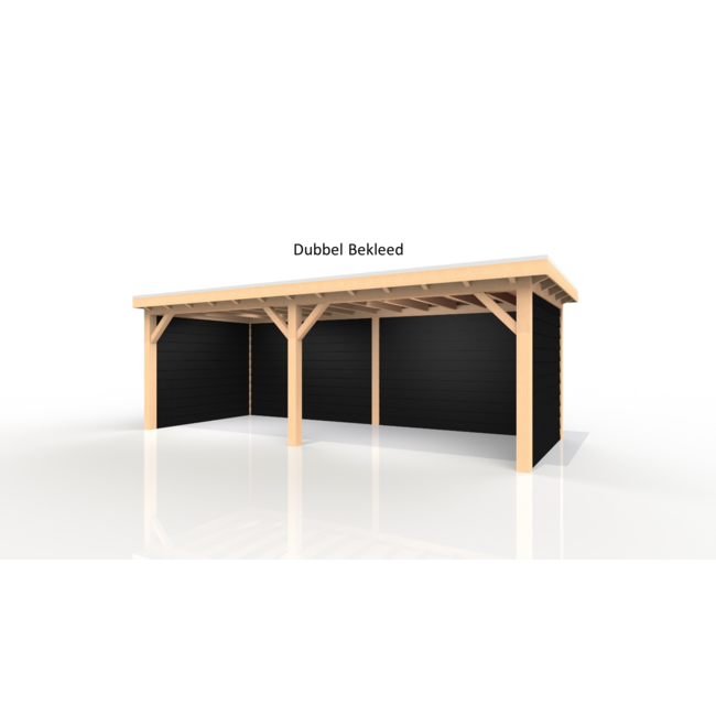 Douglas Overkapping 700x350 cm / 7x3,5 m | Materialenpakket | Robuust | Zwart Geïmpregneerd