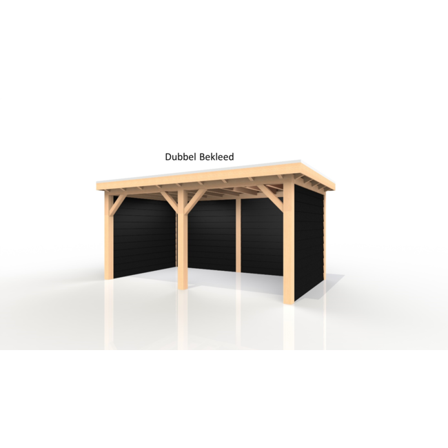 Douglas Overkapping 500x400 cm / 5x4 m | Materialenpakket | Robuust | Zwart Geïmpregneerd