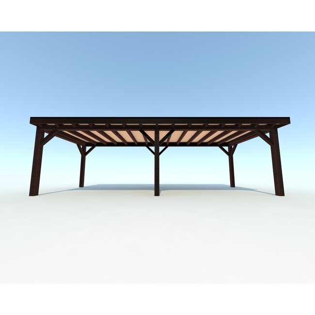 Douglas Overkapping 800x400 cm / 8x4 m | Materialenpakket | Robuust | Zwart Geïmpregneerd