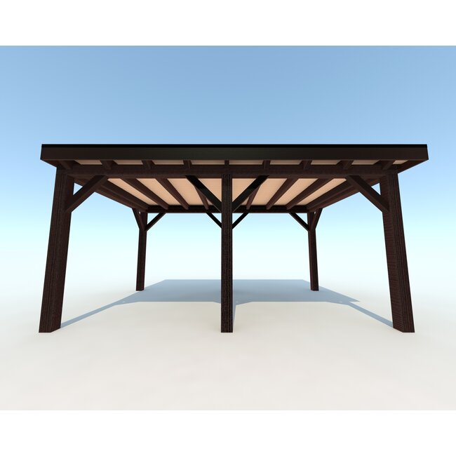 Douglas Overkapping 500x400 cm / 5x4 m | Materialenpakket | Robuust | Zwart Geïmpregneerd