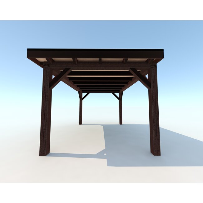 Douglas Overkapping 400x350 cm / 4x3,5 m | Materialenpakket | Robuust | Zwart Geïmpregneerd