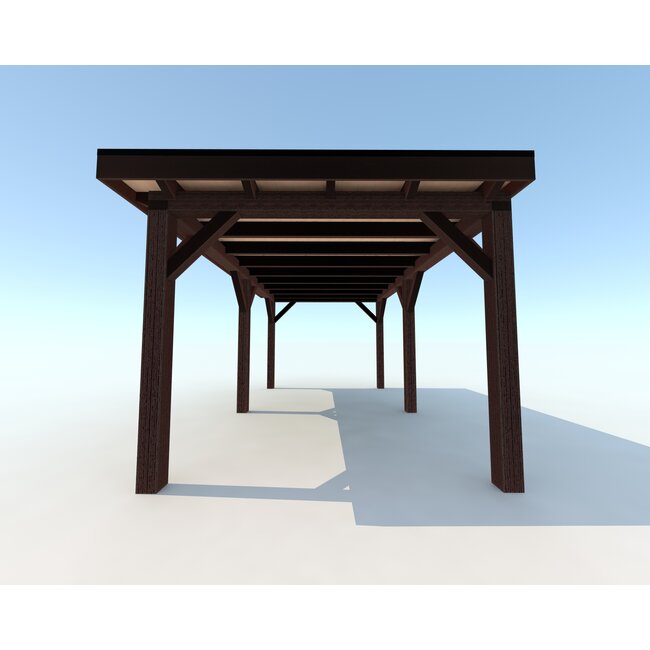 Douglas Overkapping 500x350 cm / 5x3,5 m | Materialenpakket | Robuust | Zwart Geïmpregneerd