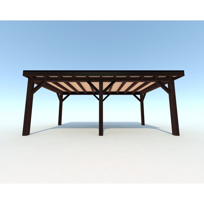 Douglas Overkapping 600x350 cm / 6x3,5 m | Materialenpakket | Robuust | Zwart Geïmpregneerd