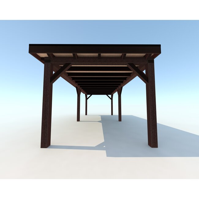 Douglas Overkapping 700x350 cm / 7x3,5 m | Materialenpakket | Robuust | Zwart Geïmpregneerd