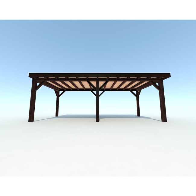 Douglas Overkapping 700x300 cm / 7x3 m | Materialenpakket | Robuust | Zwart Geïmpregneerd