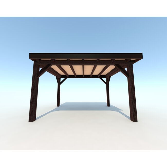 Douglas Overkapping 300x300 cm / 3x3 m | Materialenpakket | Robuust | Zwart Geïmpregneerd