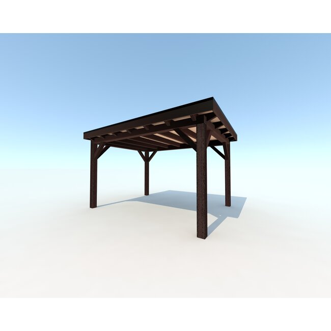 Douglas Overkapping 400x300 cm / 4x3 m | Materialenpakket | Robuust | Zwart Geïmpregneerd