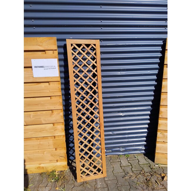 Trellis diagonaal met lijst | Onbehandeld hardhout | Winkel Actie