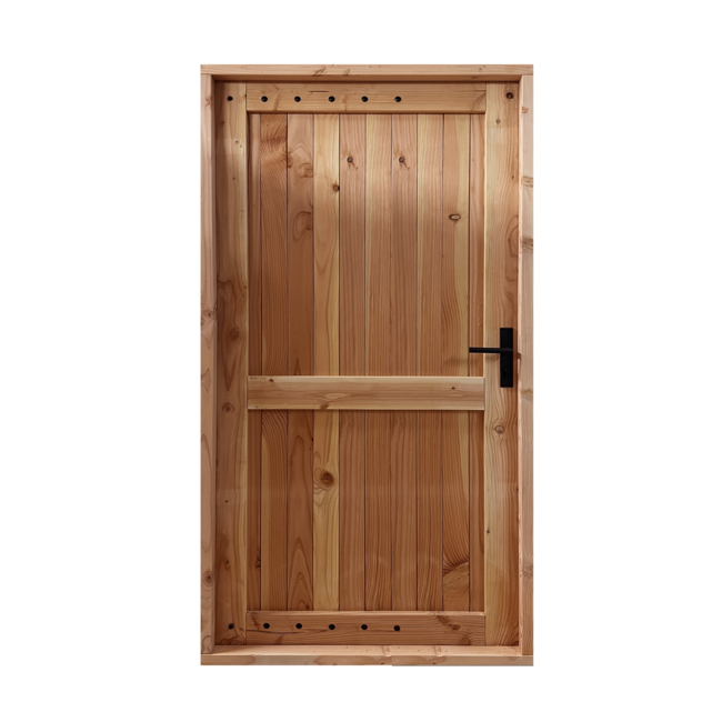 Dichte deur XXL met douglas kozijn en Zwart Hang -en Sluitwerk | Schuurdeur met kozijn