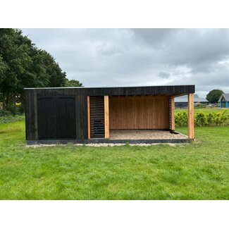Van Gelder Hout Luxe Schuur met overkapping, plat dak Zalk