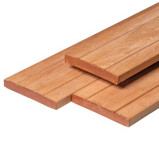 Tuindeco Bangkirai vlonderplank kunstmatig gedroogd, 2.8x19.0 glad geschaafd met 2xV