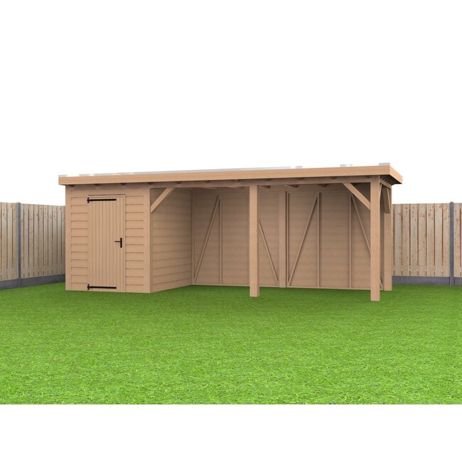 Douglas Overkapping Met Schuur 700x300 cm | 7x3 m Bouwpakket | Robuust