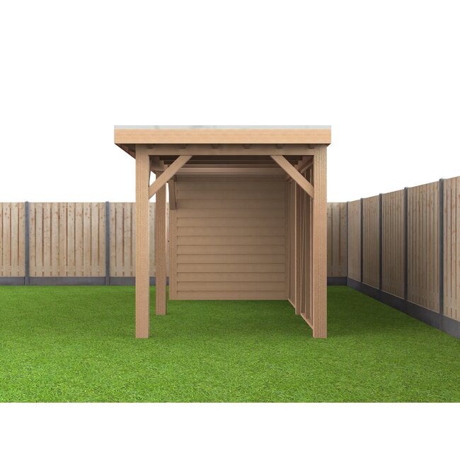 Douglas Overkapping Met Schuur 700x300 cm | 7x3 m Bouwpakket | Robuust