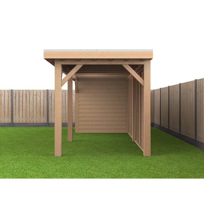Douglas Overkapping Met Schuur 800x300 cm | 8x3 m Bouwpakket | Robuust
