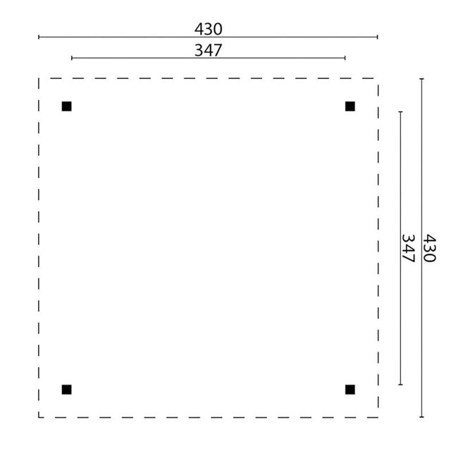 Zelfbouw Prieel met Puntdak Classico 430x430cm